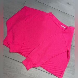 Bar III Vibrant Pink off shoulder Sweater